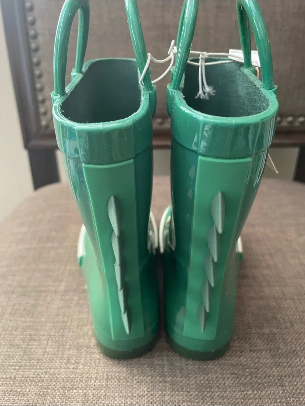 Old Navy Green Dino Handle Kids Rain Boots